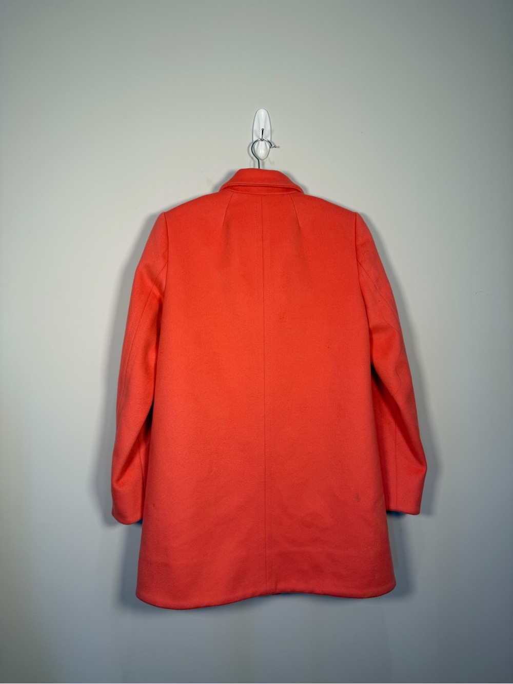J.Crew 100% Wool Coral Orange Coat Size 4 - Picture 3 of 6